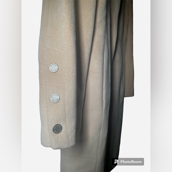 Women’s Calvin Klein Angora/Wool Long Hunter Coat beige / tan size 8 - Picture 7 of 9